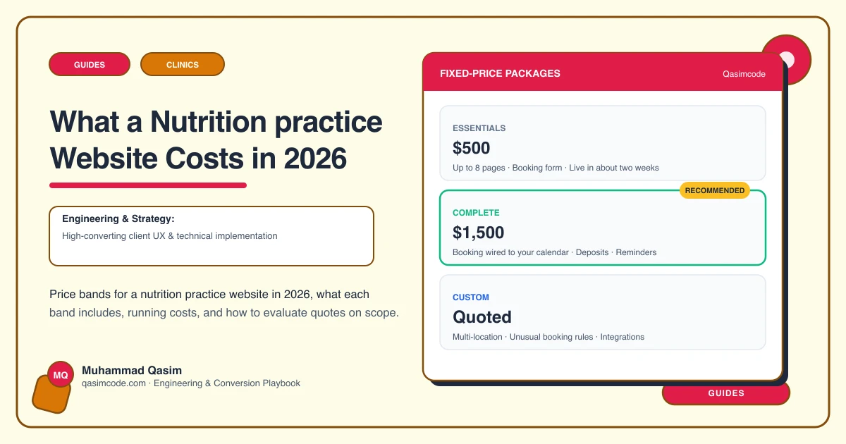 What a Nutrition practice Website Costs in 2026