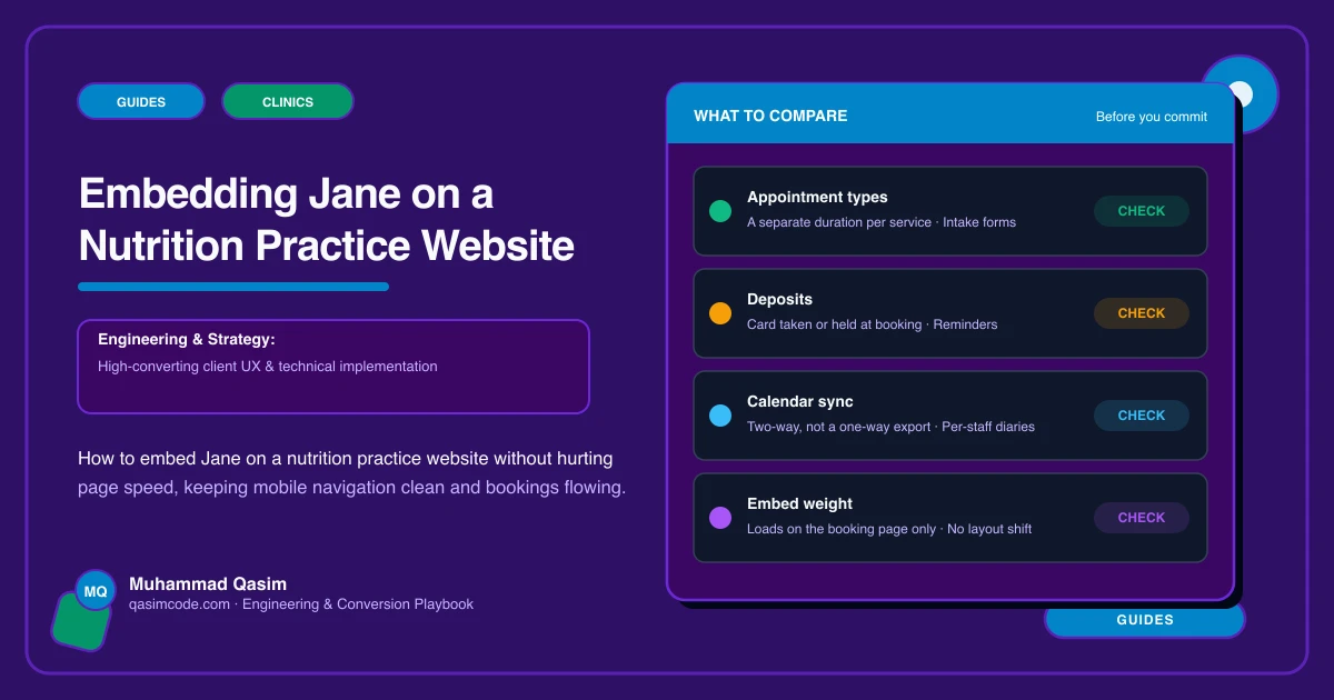 Embedding Jane on a Nutrition Practice Website