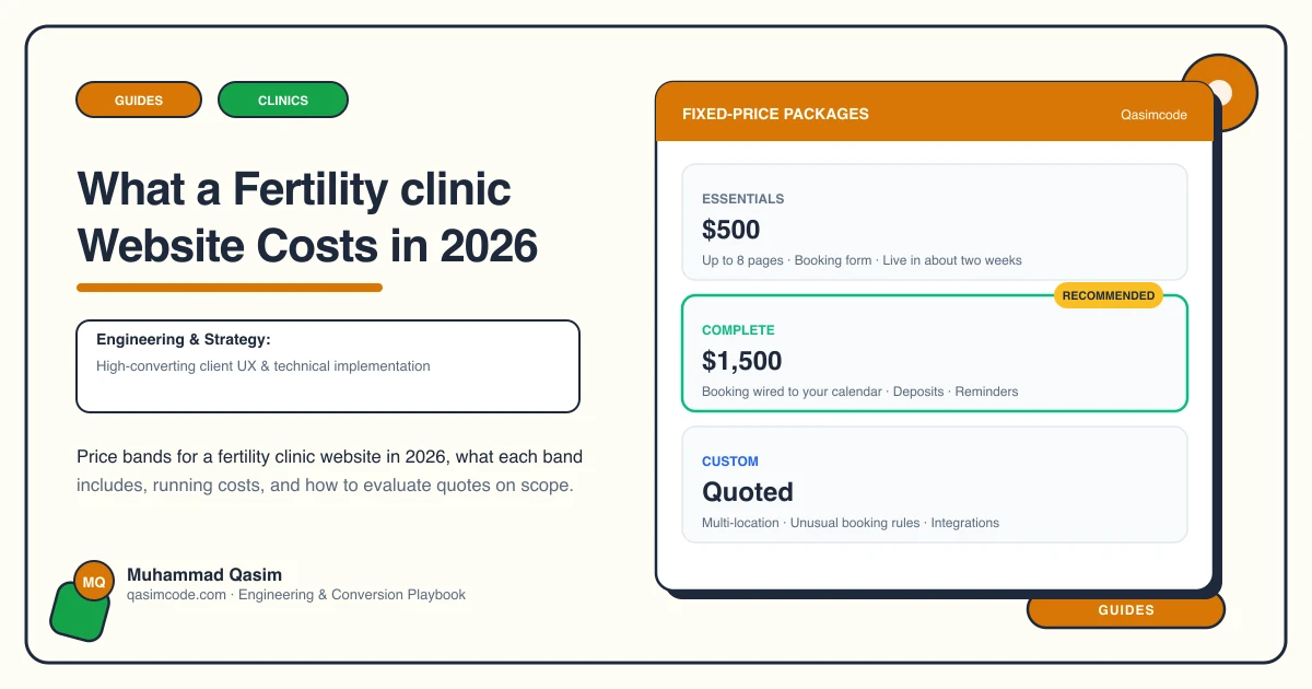 What a Fertility clinic Website Costs in 2026