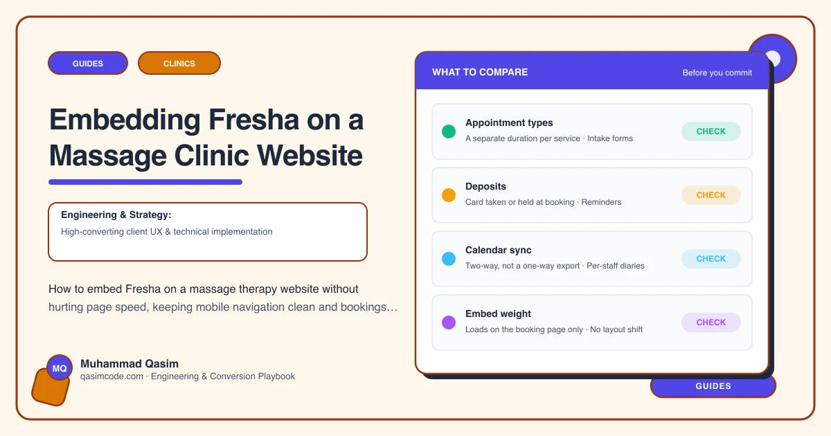 Embedding Fresha on a Massage Clinic Website
