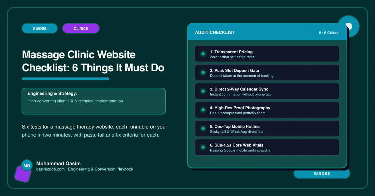 Massage Clinic Website Checklist: 6 Things It Must Do