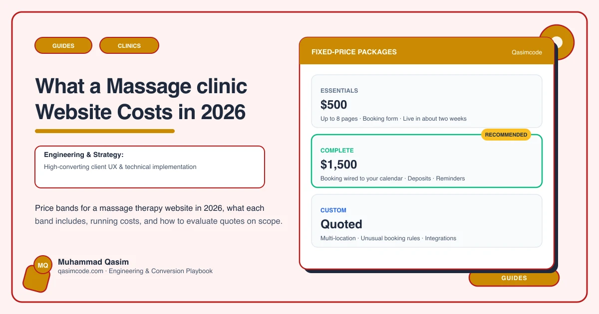 What a Massage clinic Website Costs in 2026