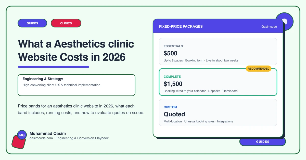 What a Aesthetics clinic Website Costs in 2026