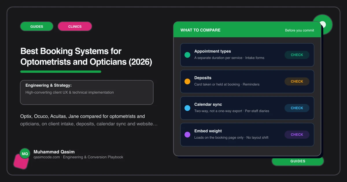 Best Booking Systems for Optometrists and Opticians (2026)