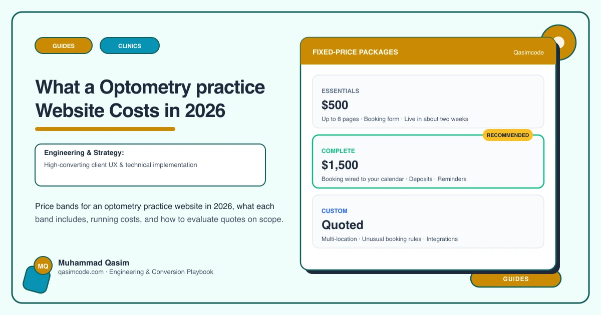 What a Optometry practice Website Costs in 2026