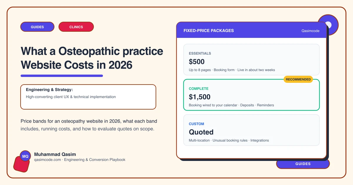 What a Osteopathic practice Website Costs in 2026