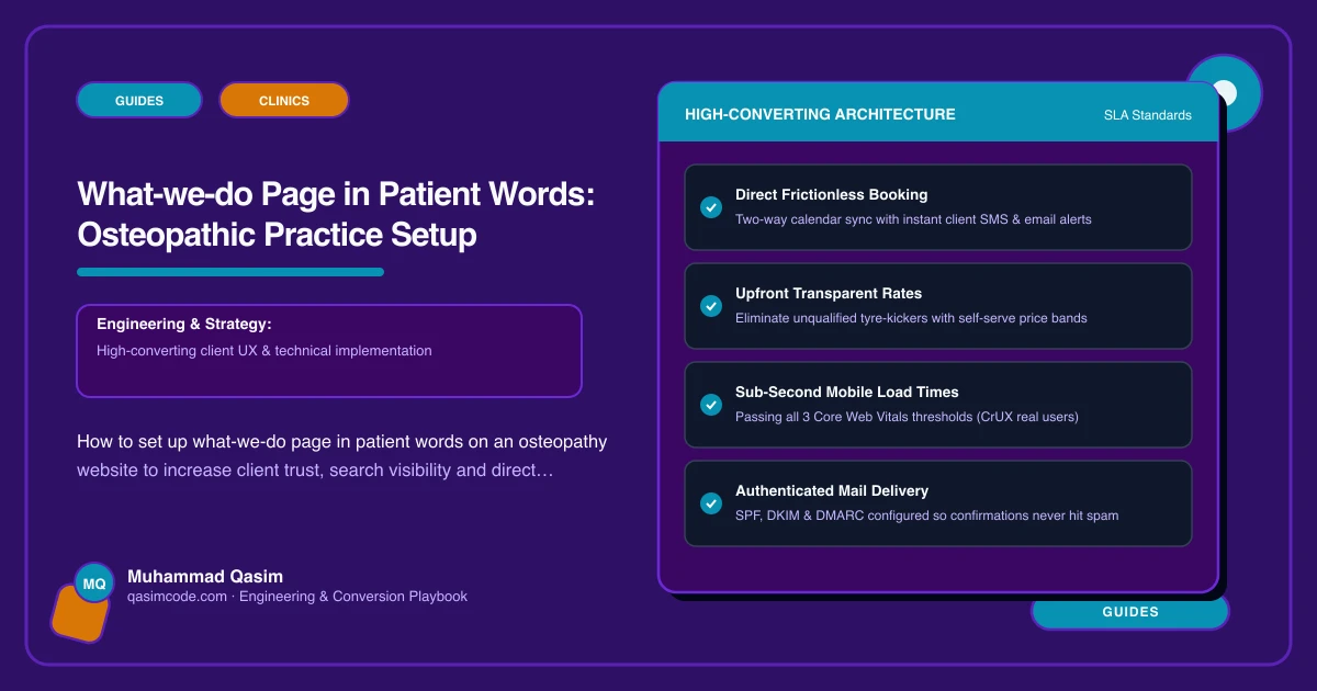 What-we-do Page in Patient Words: Osteopathic Practice Setup