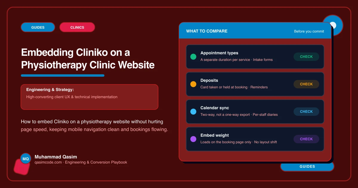 Embedding Cliniko on a Physiotherapy Clinic Website