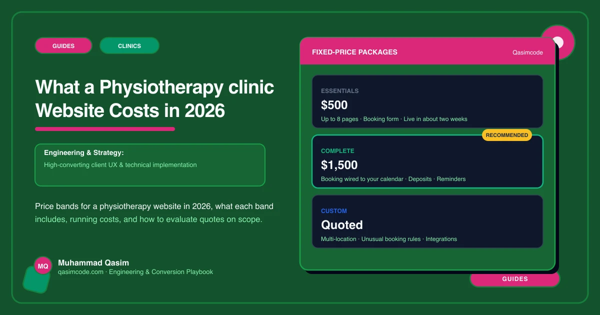 What a Physiotherapy clinic Website Costs in 2026