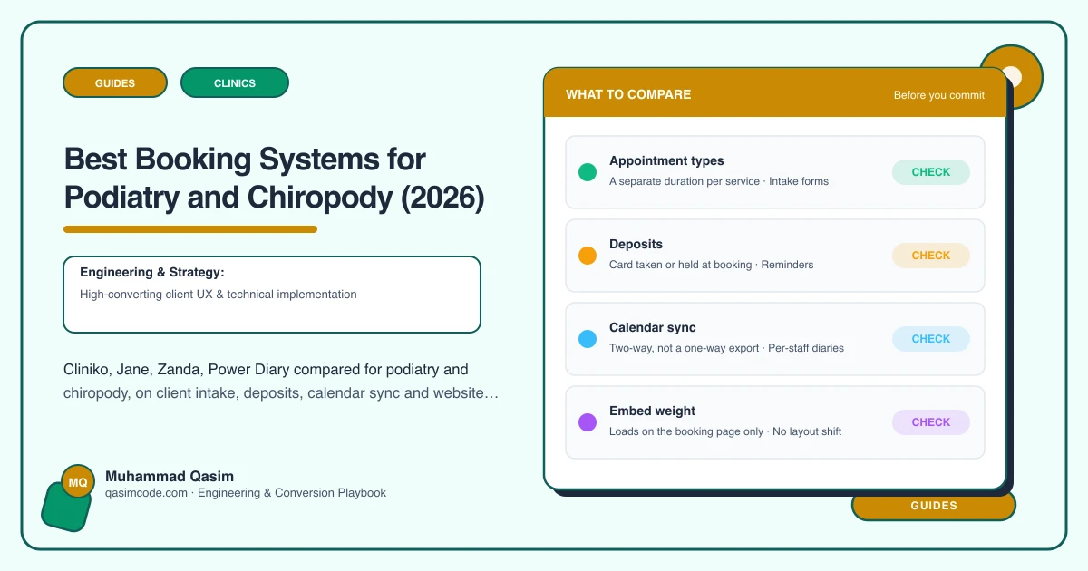 Best Booking Systems for Podiatry and Chiropody (2026)