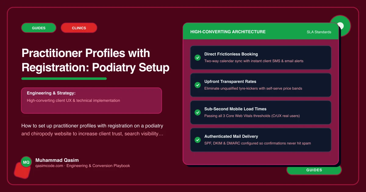 Practitioner Profiles with Registration: Podiatry Setup