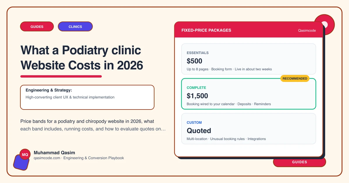 What a Podiatry clinic Website Costs in 2026