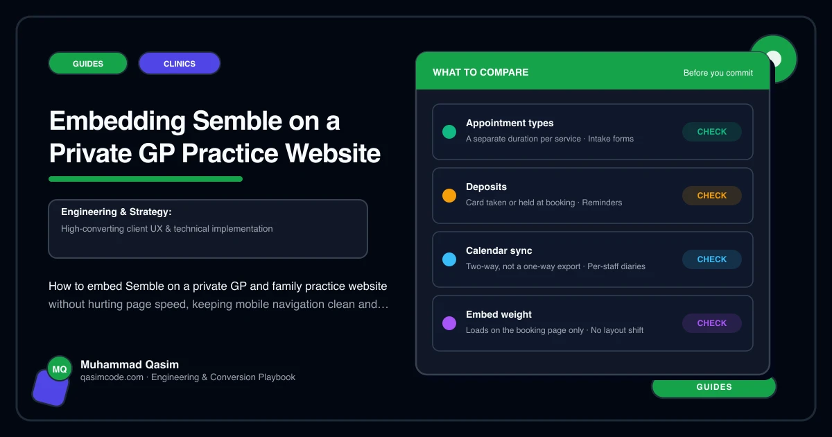 Embedding Semble on a Private GP Practice Website