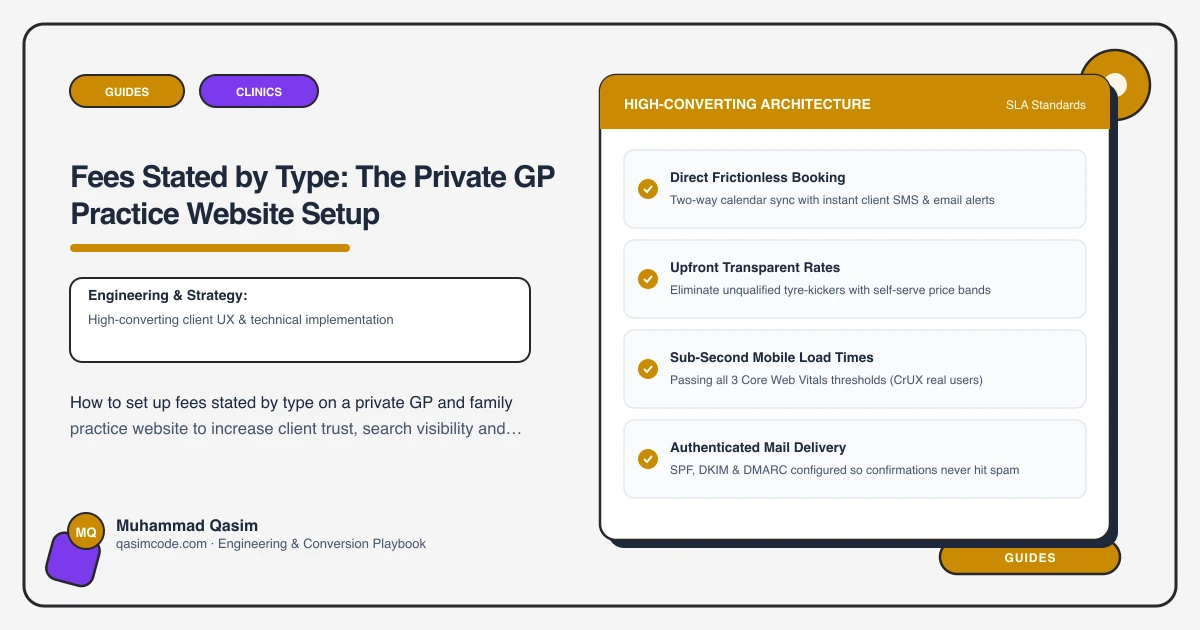 Fees Stated by Type: The Private GP Practice Website Setup