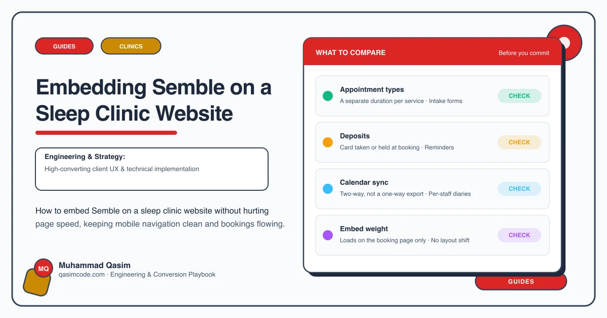 Embedding Semble on a Sleep Clinic Website