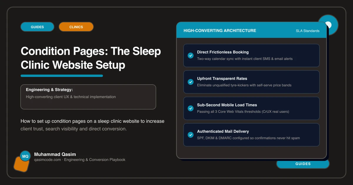 Condition Pages: The Sleep Clinic Website Setup