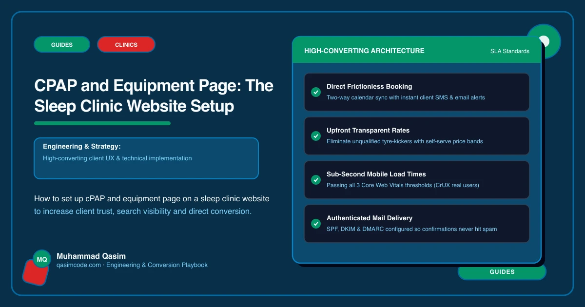 CPAP and Equipment Page: The Sleep Clinic Website Setup