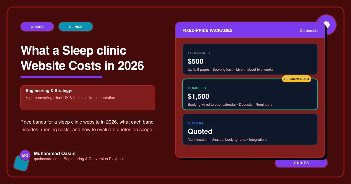 What a Sleep clinic Website Costs in 2026