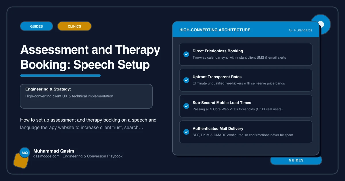 Assessment and Therapy Booking: Speech Setup