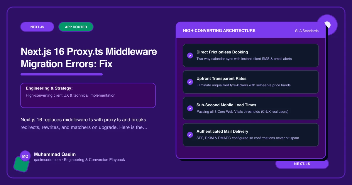 Next.js 16 Proxy.ts Middleware Migration Errors: Fix