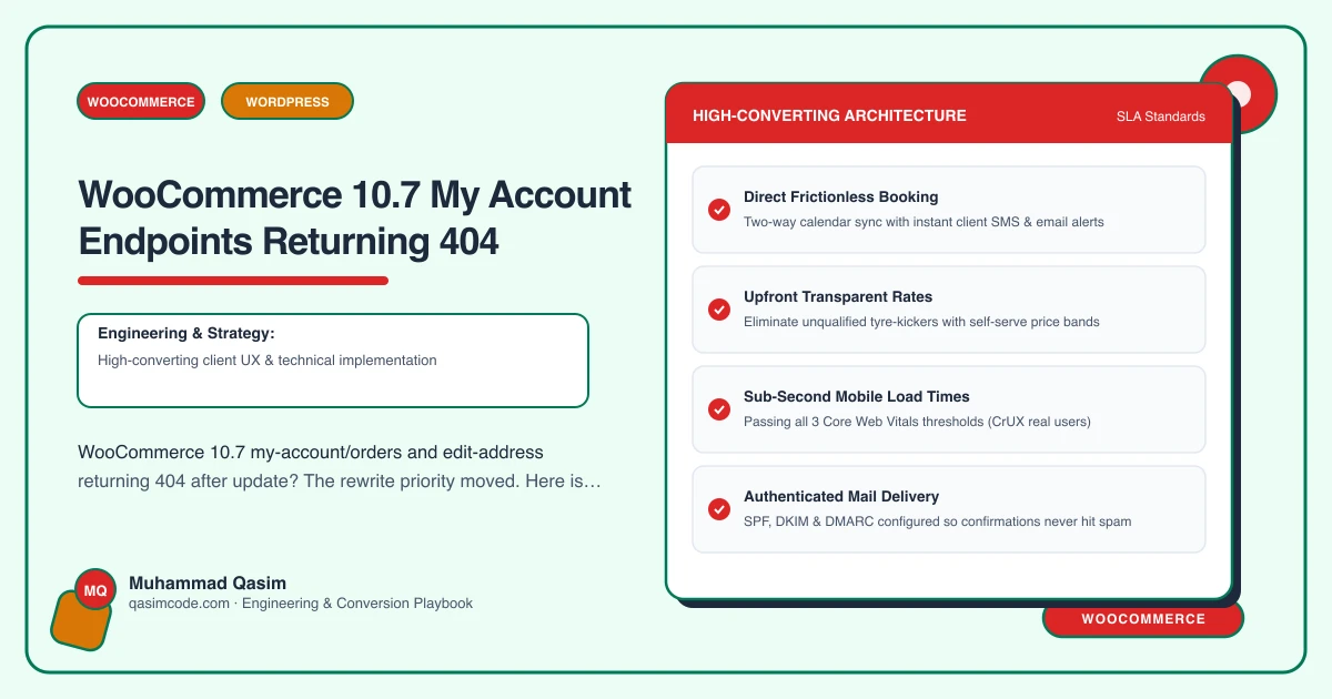 WooCommerce 10.7 My Account Endpoints Returning 404