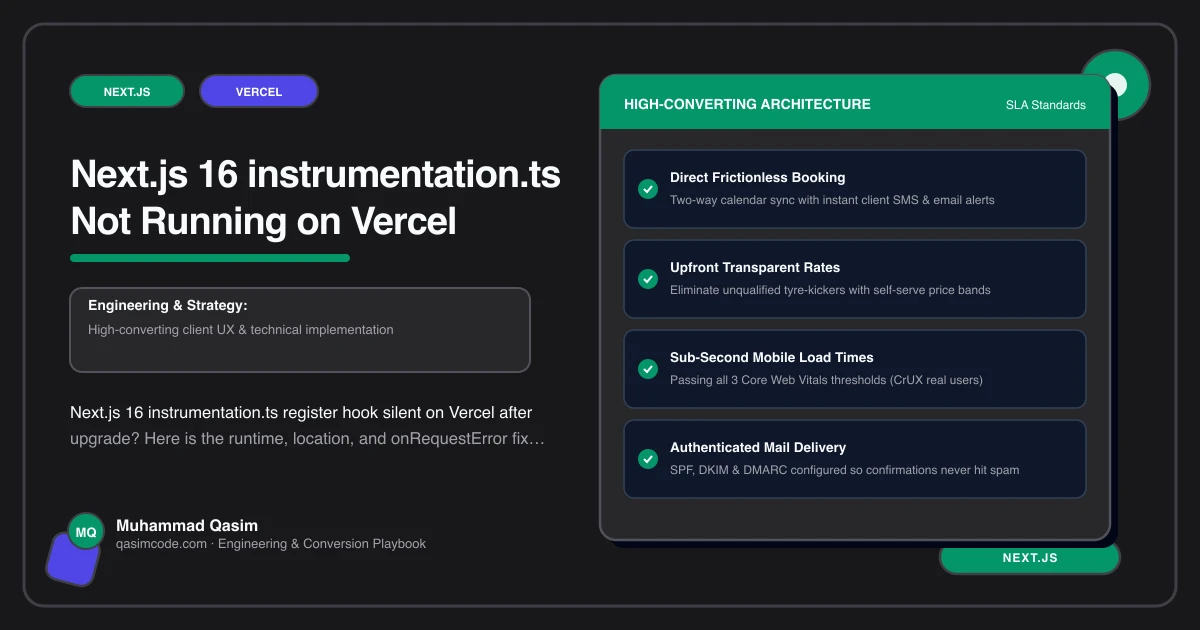 Next.js 16 instrumentation.ts Not Running on Vercel
