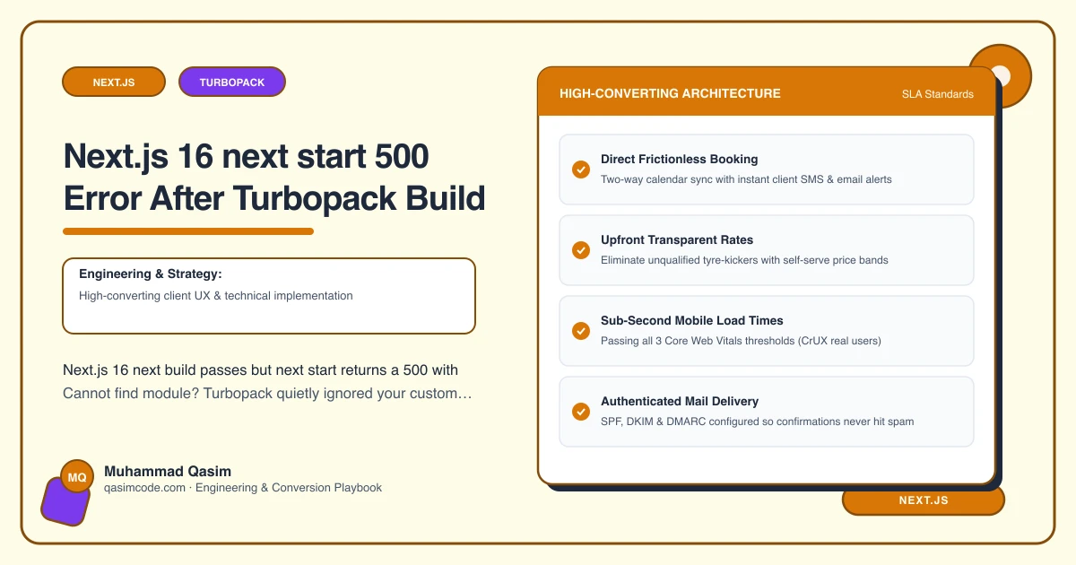 Next.js 16 next start 500 Error After Turbopack Build