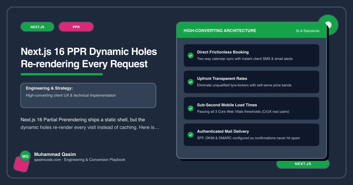 Next.js 16 PPR Dynamic Holes Re-rendering Every Request