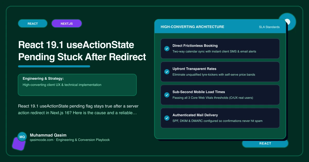 React 19.1 useActionState Pending Stuck After Redirect