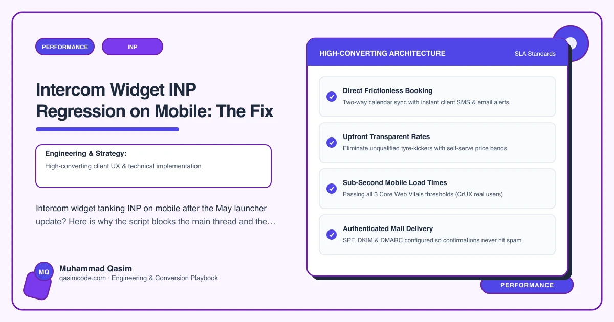 Intercom Widget INP Regression on Mobile: The Fix