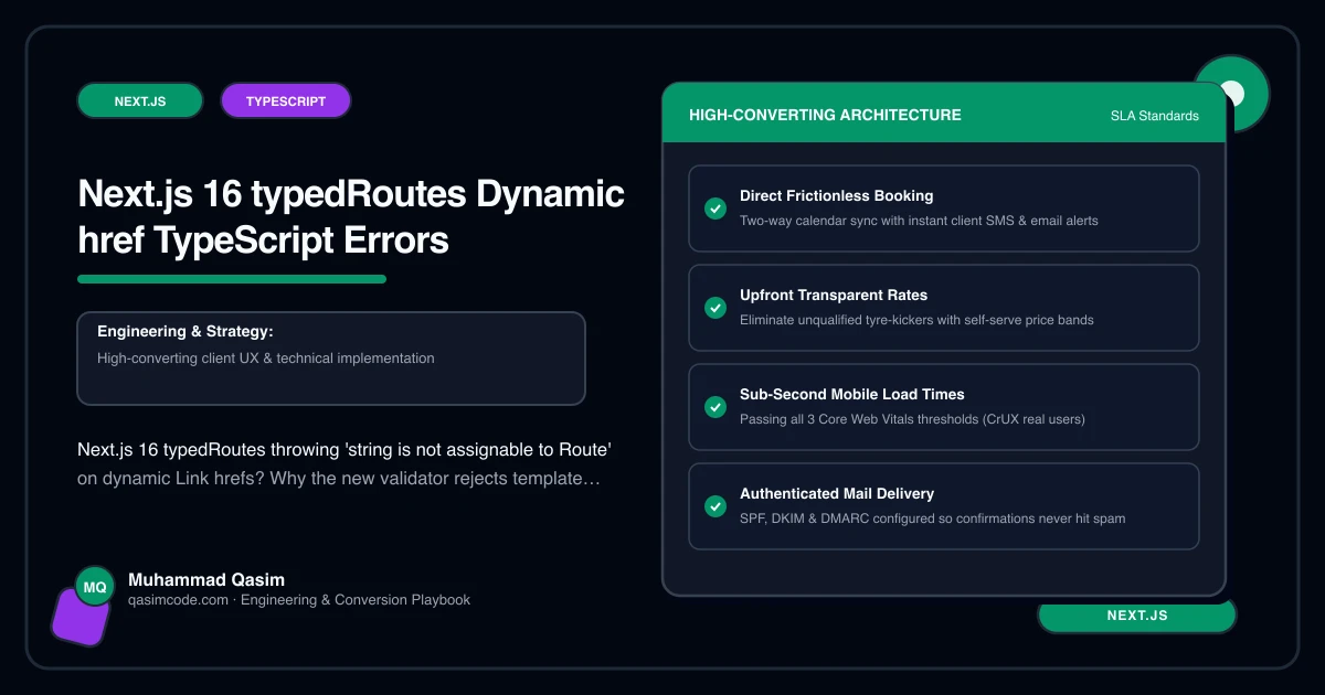 Next.js 16 typedRoutes Dynamic href TypeScript Errors