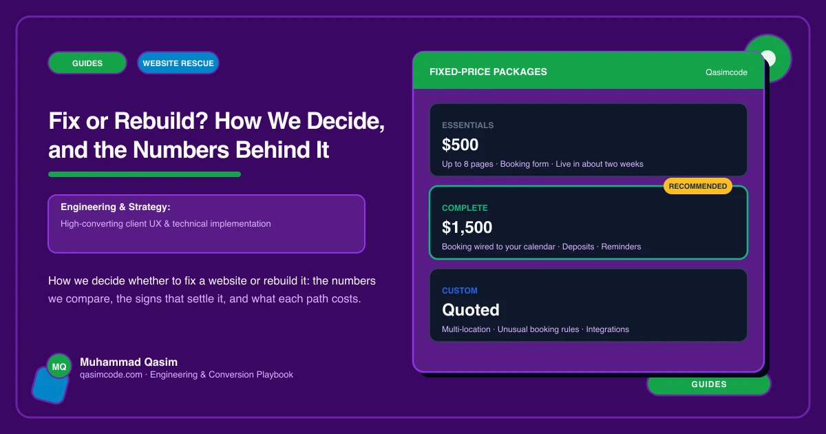 Fix or Rebuild? How We Decide, and the Numbers Behind It