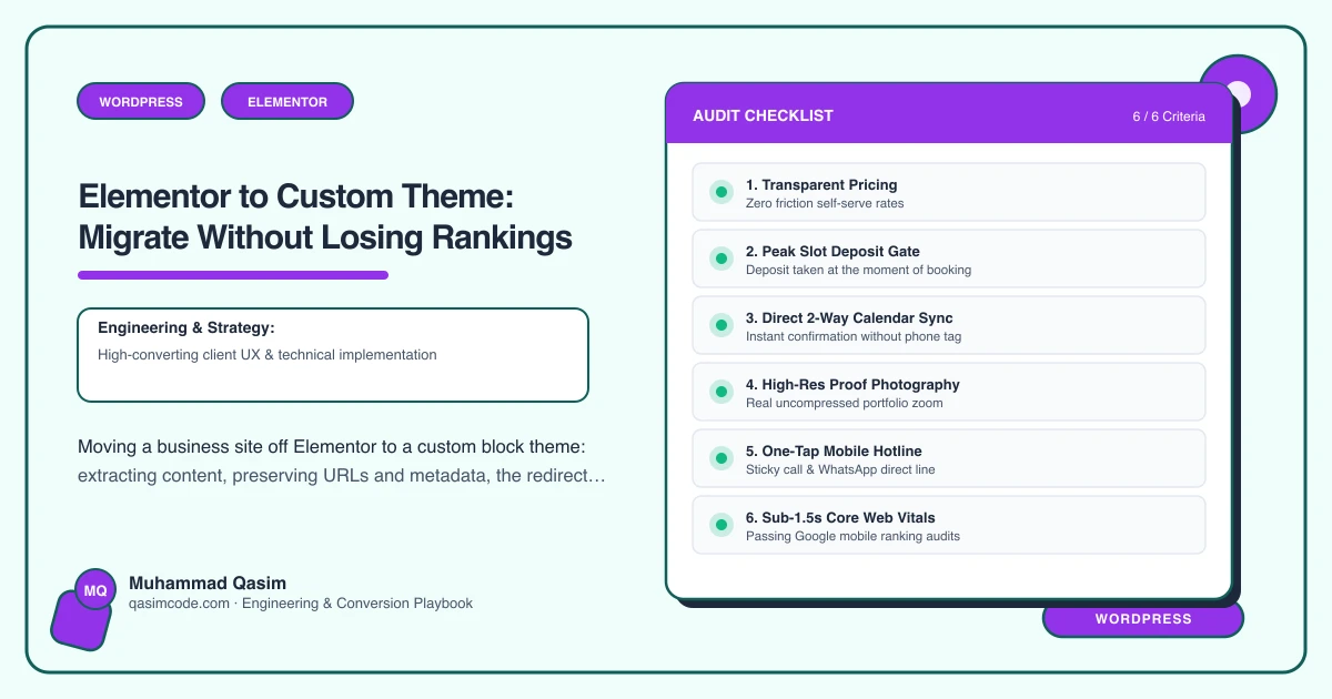 Elementor to Custom Theme: Migrate Without Losing Rankings