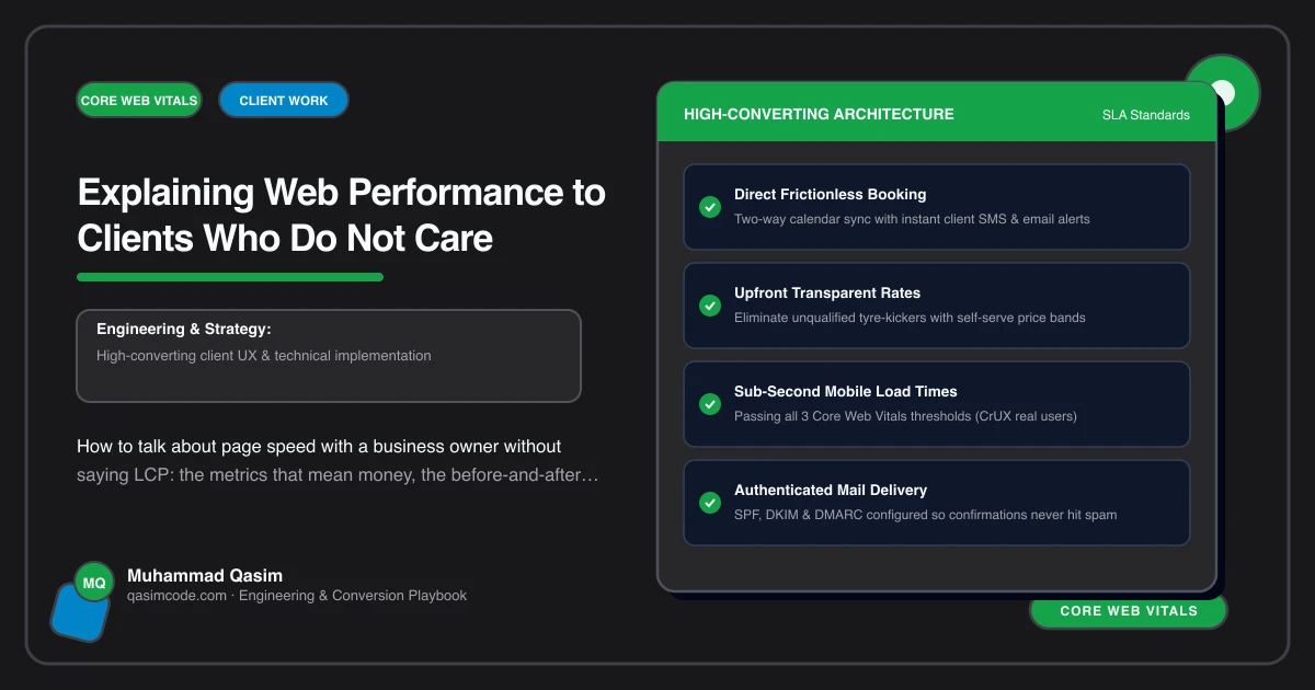 Explaining Web Performance to Clients Who Do Not Care