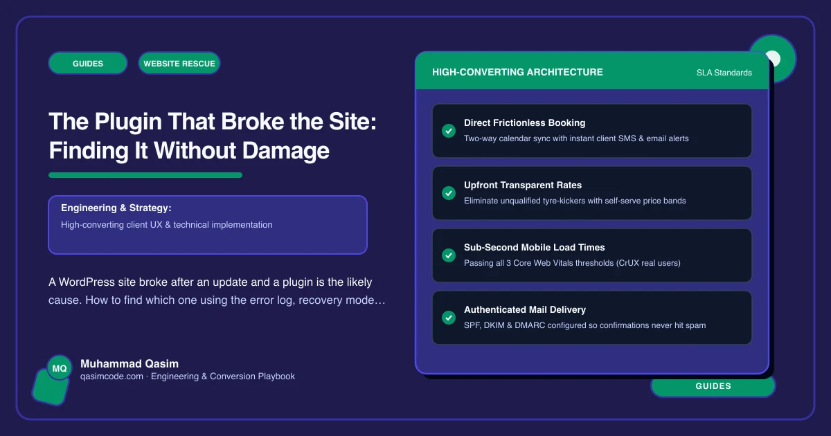 The Plugin That Broke the Site: Finding It Without Damage