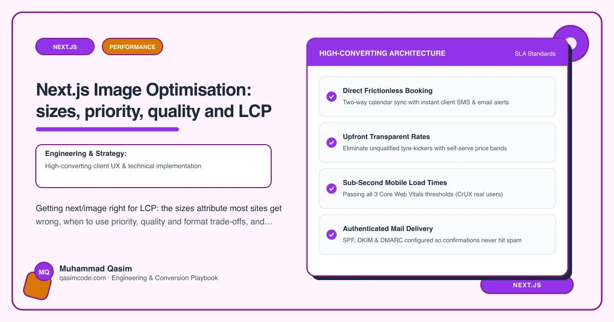 Next.js Image Optimisation: sizes, priority, quality and LCP