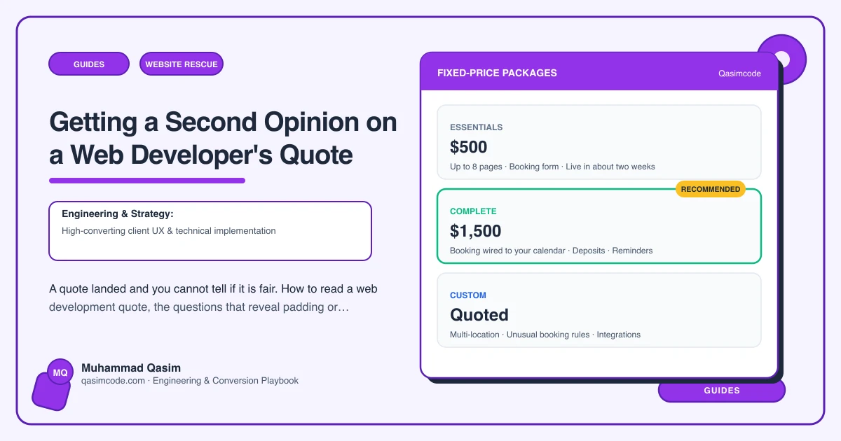 Getting a Second Opinion on a Web Developer's Quote