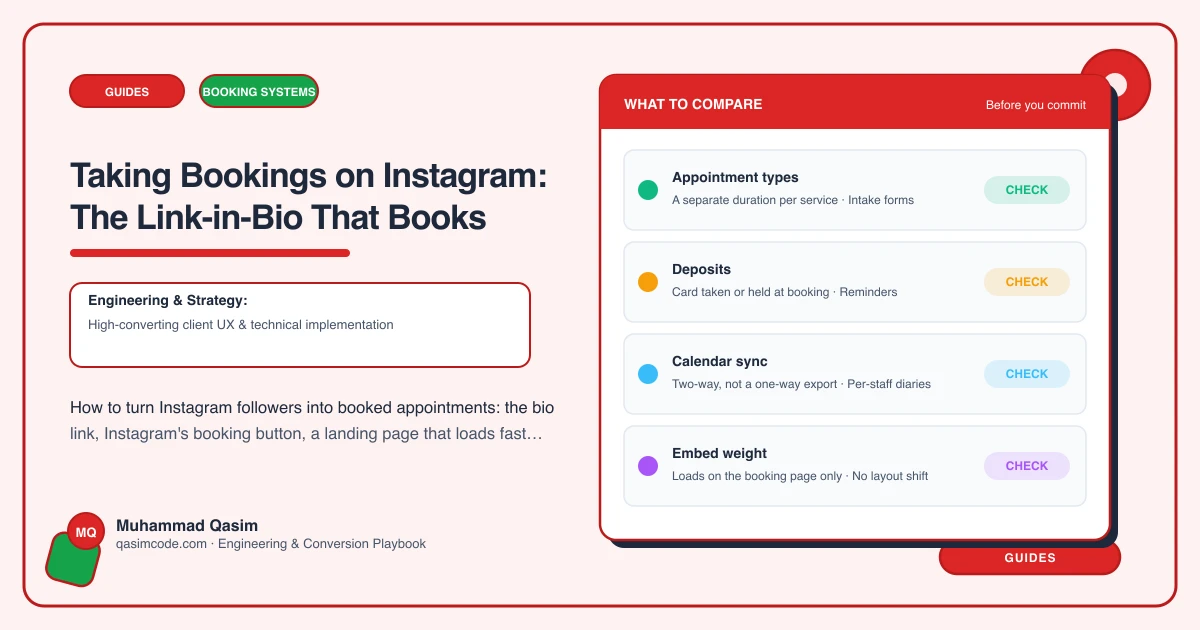 Taking Bookings on Instagram: The Link-in-Bio That Books