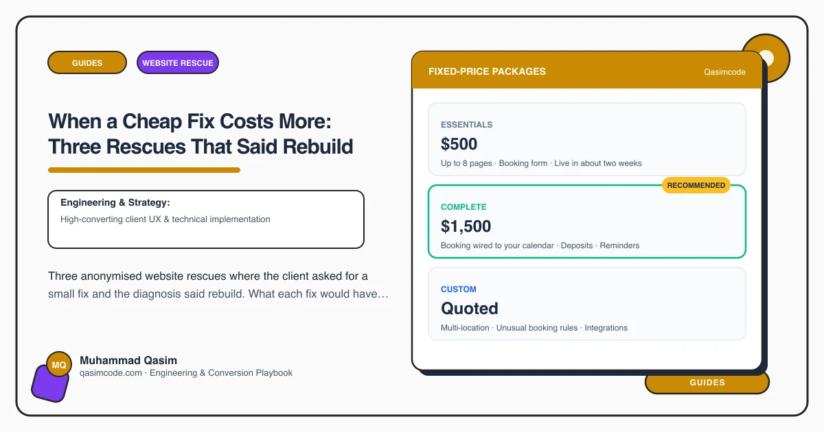 When a Cheap Fix Costs More: Three Rescues That Said Rebuild