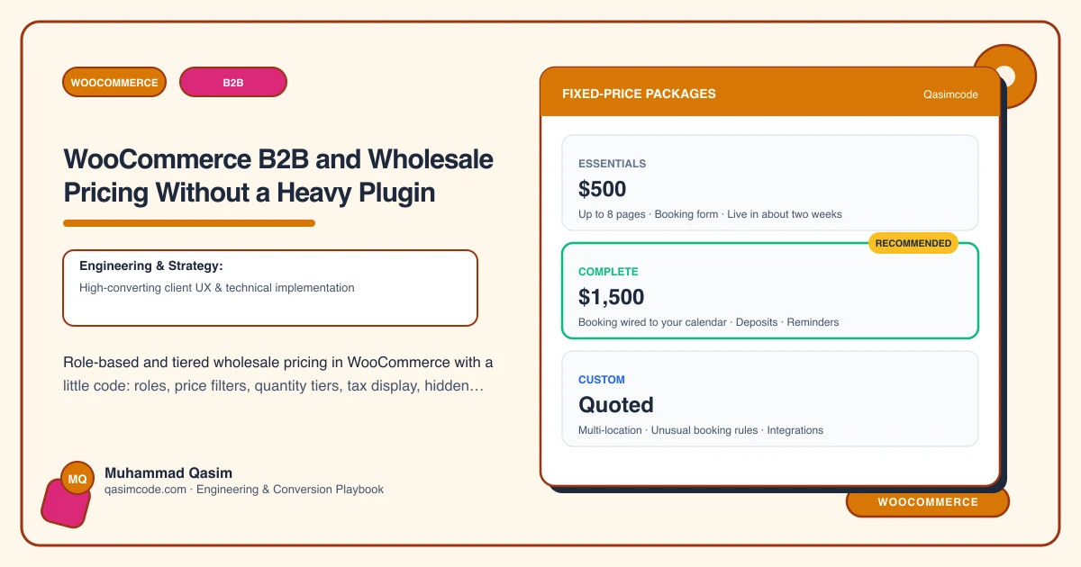 WooCommerce B2B and Wholesale Pricing Without a Heavy Plugin