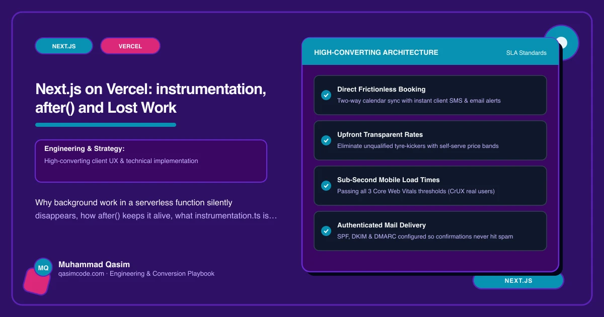 Next.js on Vercel: instrumentation, after() and Lost Work
