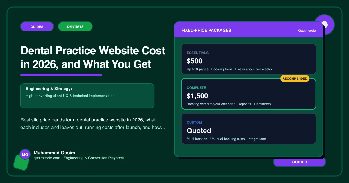 Dental Practice Website Cost in 2026, and What You Get