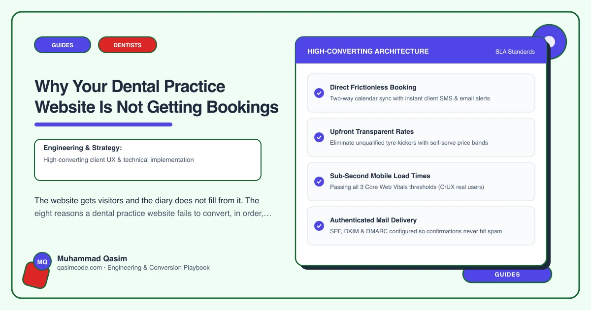 Why Your Dental Practice Website Is Not Getting Bookings