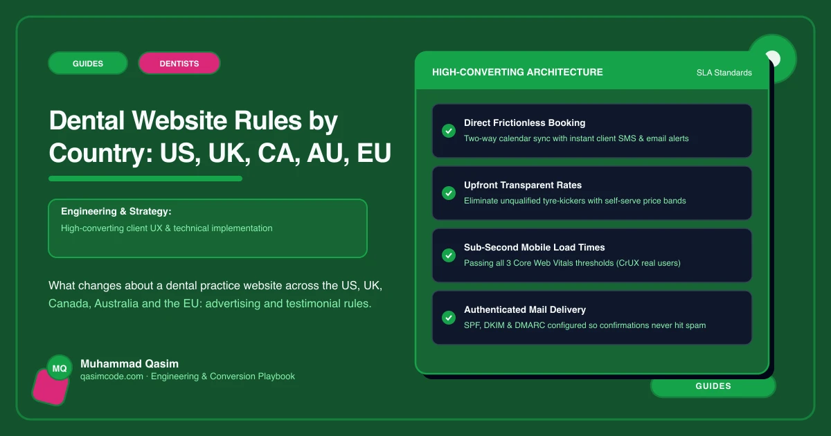 Dental Website Rules by Country: US, UK, CA, AU, EU