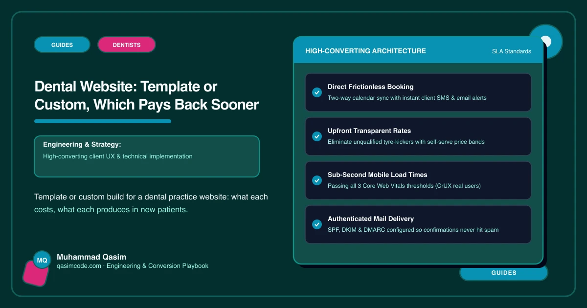 Dental Website: Template or Custom, Which Pays Back Sooner