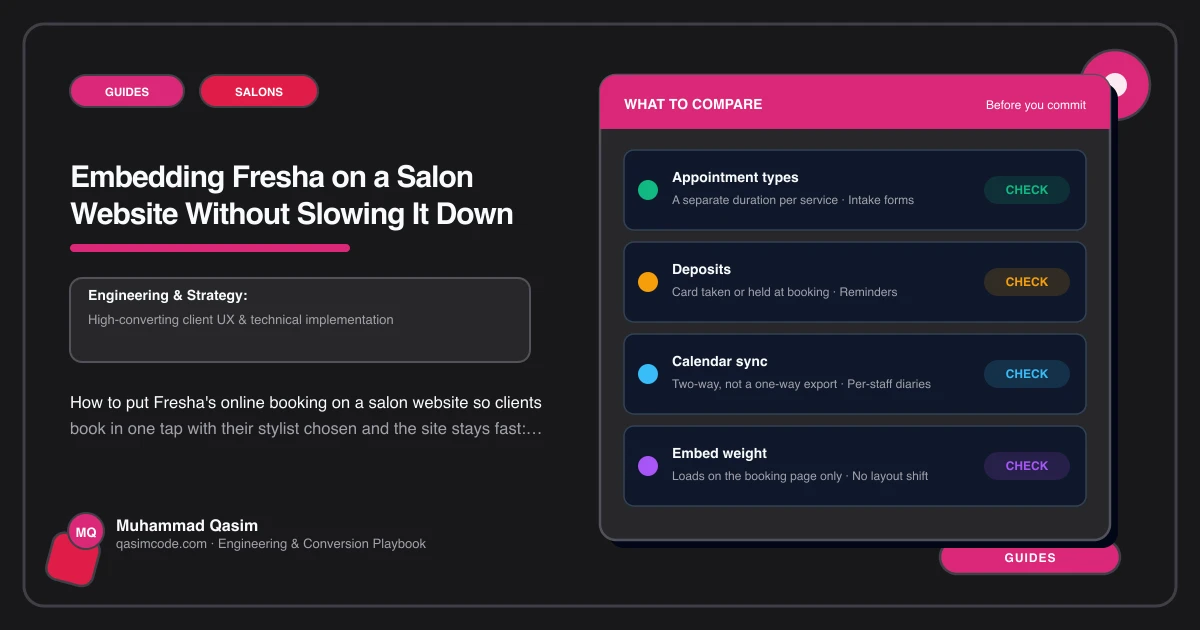 Embedding Fresha on a Salon Website Without Slowing It Down