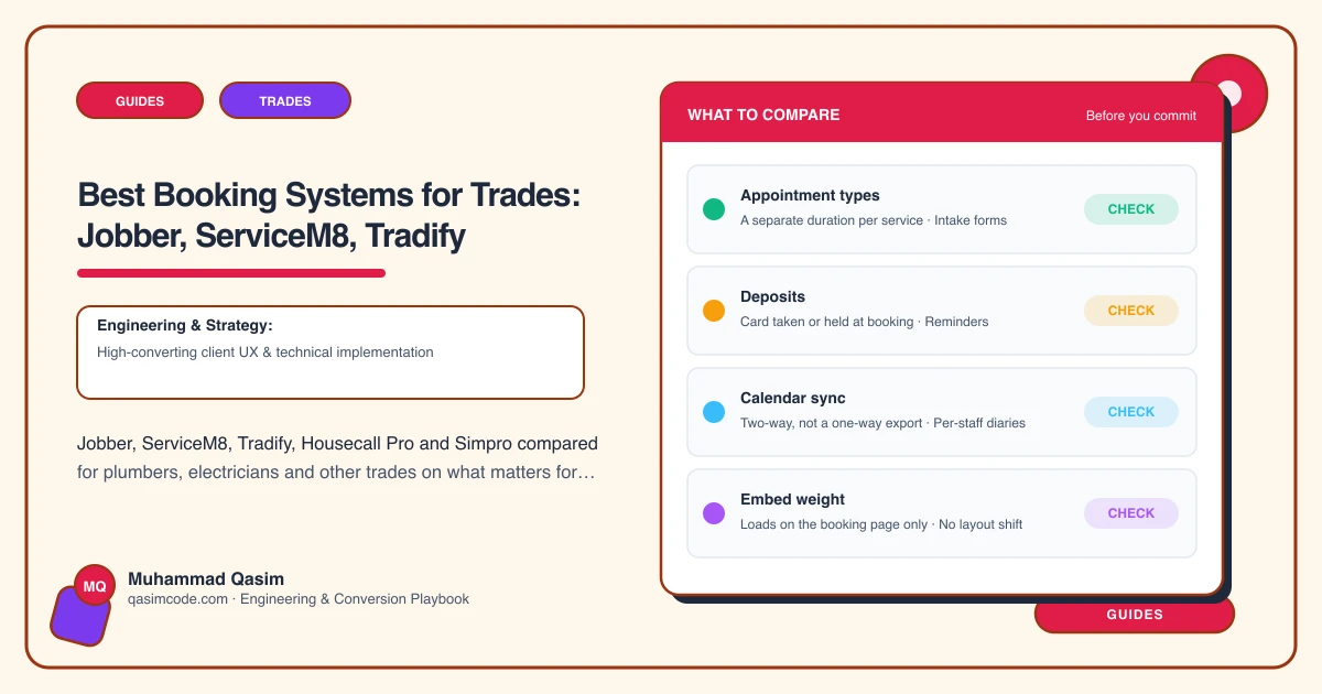 Best Booking Systems for Trades: Jobber, ServiceM8, Tradify