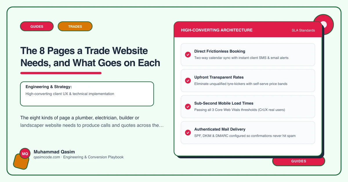 The 8 Pages a Trade Website Needs, and What Goes on Each