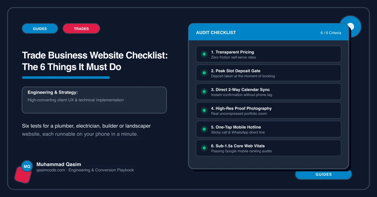 Trade Business Website Checklist: The 6 Things It Must Do