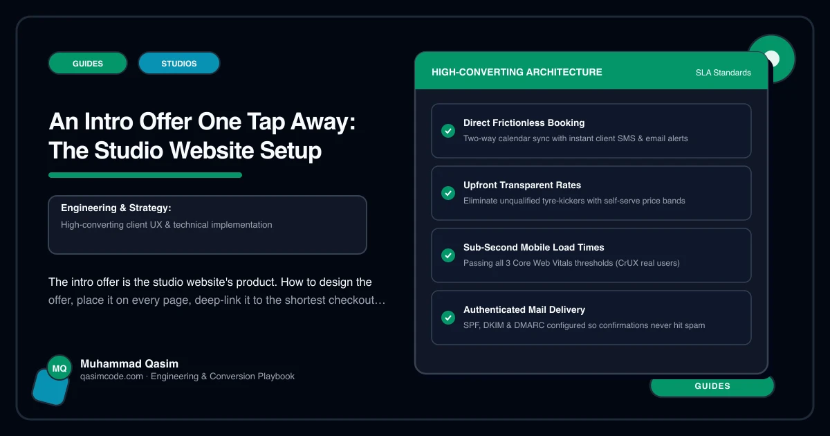 An Intro Offer One Tap Away: The Studio Website Setup